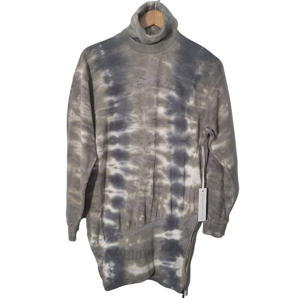 Young Fabulous and Broken Tie Dye Asymmetrical Hem Turtleneck Mini Dress NWT - Picture 1 of 12